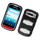 2-in-1 Hard Plastic and Silicone Hybrid Case for Samsung Admire R720 - Black and White