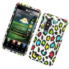 Hard Plastic Rubber Feel Design Case for LG Thrill 4G - Rainbow Leopard