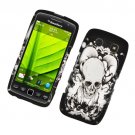 Hard Plastic Rubber Feel Design Case for Blackberry Torch 9850/9860 - Black Skull and Angel