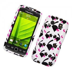 Hard Plastic Glossy Design Case for Blackberry Torch 9850/9860 - Bow Tie Cats