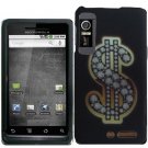 Hard Plastic Rubber Feel Design Case for Motorola Droid 3 - Dollar Sign