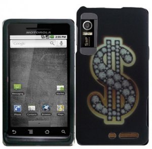 Hard Plastic Rubber Feel Design Case for Motorola Droid 3 - Dollar Sign