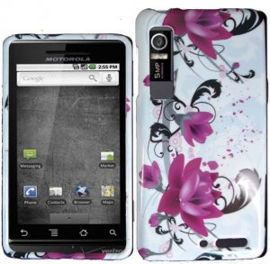 Hard Plastic Design Case for Motorola Droid 3 - Purple Lily
