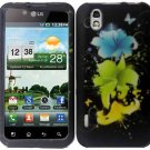 Hard Plastic Rubber Feel Design Case for LG Marquee LS855 - Magical Flower