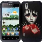 Hard Plastic Rubber Feel Design Case for LG Marquee LS855 - Black Zombie