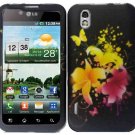 Hard Plastic Rubber Feel Design Case for LG Marquee LS855 - Heavenly Flower