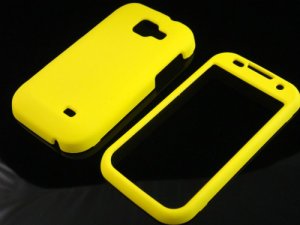 Hard Plastic Rubber Feel Case for Samsung Transform M920 - Yellow