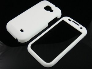 Hard Plastic Rubber Feel Case for Samsung Transform M920 - White