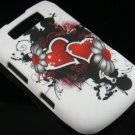 Hard Plastic Rubber Feel Design Case for Blackberry Torch 9800 - Inked Heart