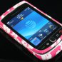 Hard Plastic Rubber Feel Design Case for Blackberry Torch 9800 - Pink Hawaiian Flowers