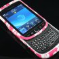 Hard Plastic Rubber Feel Design Case for Blackberry Torch 9800 - Pink Hawaiian Flowers