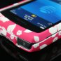 Hard Plastic Rubber Feel Design Case for Blackberry Torch 9800 - Pink Hawaiian Flowers