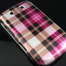 Hard Plastic Design Case for Blackberry Torch 9800 - Hot Pink Check