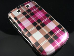 Hard Plastic Design Case for Blackberry Torch 9800 - Hot Pink Check