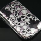 Hard Plastic Design Case for Blackberry Torch 9800 - Black Skulls