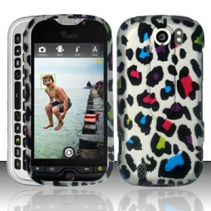 Hard Plastic Rubber Feel Design Case for HTC Mytouch Slide 4G - Rainbow Leopard