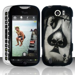 Hard Plastic Rubber Feel Design Case for HTC Mytouch Slide 4G - Ace of Spade Skull