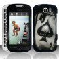 Hard Plastic Rubber Feel Design Case for HTC Mytouch Slide 4G - Ace of Spade Skull