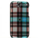 Hard Plastic Design Case for HTC Google Nexus One - Blue Check