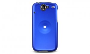 Hard Plastic Rubber Feel Case for HTC Google Nexus One - Blue