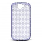 Crystal Gel Check Design Skin Case for HTC Google Nexus One - Purple