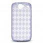 Crystal Gel Check Design Skin Case for HTC Google Nexus One - Purple