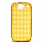 Crystal Gel Check Design Skin Case for HTC Google Nexus One - Orange