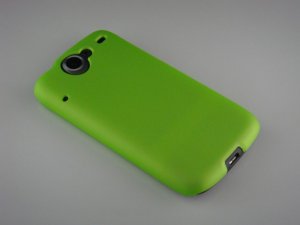 Hard Plastic Rubber Feel Back Cover Case for HTC Google Nexus One - Neon Green