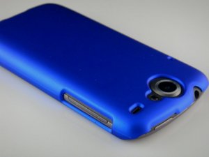 Hard Plastic Rubber Feel Back Cover Case for HTC Google Nexus One - Blue
