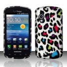 Hard Plastic Rubber Feel Design Case for Samsung Stratosphere i405 - Rainbow Leopard