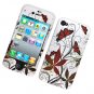 Hard Plastic Rubber Feel Design Case for Apple iPhone 4/4S - Multiple Butterfly