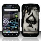 Hard Plastic Rubber Feel Design Case for Motorola Photon 4G - Ace of Spade Skull