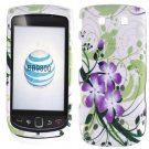Hard Plastic Design Case for Blackberry Torch 9800 - Green and Purple Lily