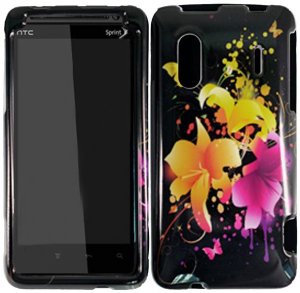 Hard Plastic Design Cover Case for HTC Evo Design 4G/Kingdom - Heavenly Flowers