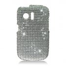 Hard Plastic Bling Rhinestone Design Case for Huawei Pinnacle M635/Pillar M615 - Silver