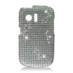 Hard Plastic Bling Rhinestone Design Case for Huawei Pinnacle M635/Pillar M615 - Silver