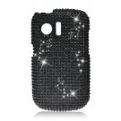 Hard Plastic Bling Rhinestone Design Case for Huawei Pinnacle M635/Pillar M615 - Black