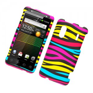 Hard Plastic Rubber Feel Design Case for HTC Evo Design 4G/Kingdom - Abstract Zebra