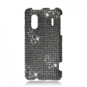 Hard Plastic Bling Rhinestone Design Case for HTC Evo Design 4G/Kingdom - Black