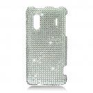 Hard Plastic Bling Rhinestone Design Case for HTC Evo Design 4G/Kingdom - Silver