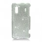 Hard Plastic Bling Rhinestone Design Case for HTC Evo Design 4G/Kingdom - Silver