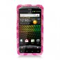 Hard Plastic Bling Rhinestone Design Case for HTC Evo Design 4G/Kingdom - Hot Pink Zebra