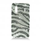 Hard Plastic Bling Rhinestone Design Case for HTC Evo Design 4G/Kingdom - Silver and Black Zebra