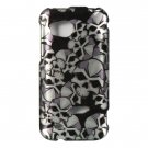 Hard Plastic Design Cover Case for HTC Rezound 6425 - Black Skulls