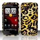 Hard Plastic Rubber Feel Design Case for HTC Rezound 6425 - Golden Cheetah
