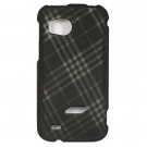 Hard Plastic Rubber Feel Design Case for HTC Rezound 6425 - Smoke Diagonal Check