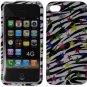 Hard Plastic Design Case for Apple iPhone 4/4S - Colorful Zebra Stars