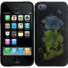 Hard Plastic Rubber Feel Design Case for Apple iPhone 4/4S - Magical Flowers