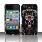 Hard Plastic Rubber Feel Design Case for Apple iPhone 4/4S - Ancient Skulls