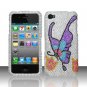 Hard Plastic Bling Rhinestone Design Case for Apple iPhone 4/4S - Colorful Butterfly